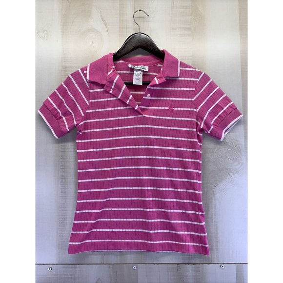 Vintage 1990s Hunters Glen Womens Size S Pink/White Polo-USA-6756 - Picture 1 of 6